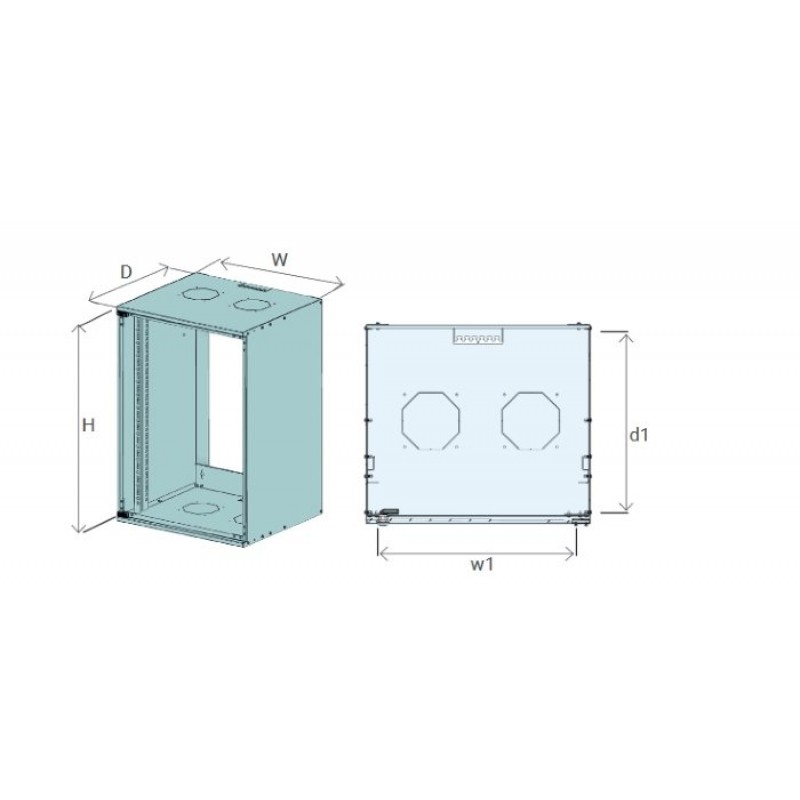 16U 600x450 mm Duvar Tipi Kabinet Yan Kapakları Açılabilen