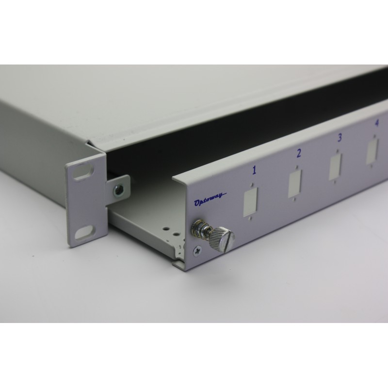19" 1U 24 Port E2000 SX Kendinden Kızaklı Raysız Fiber Optik Patch Panel