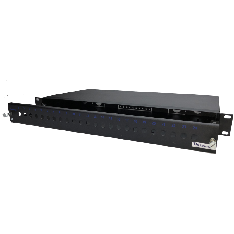 19" 1U 24 Port ST SX Kendinden Kızaklı Raysız Fiber Optik Patch Panel