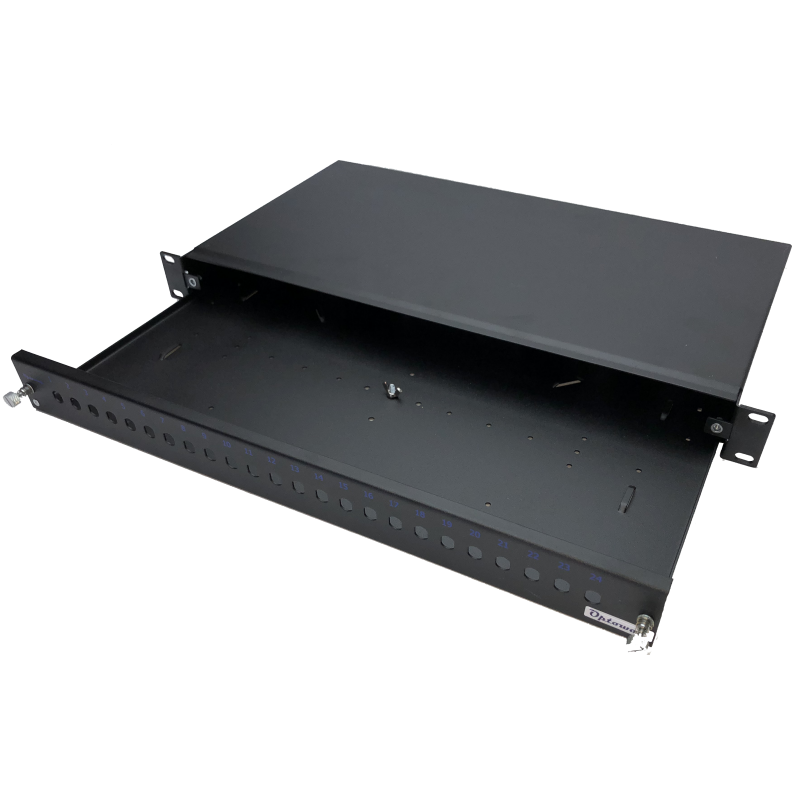 19" 1U 24 Port ST SX Kendinden Kızaklı Raysız Fiber Optik Patch Panel