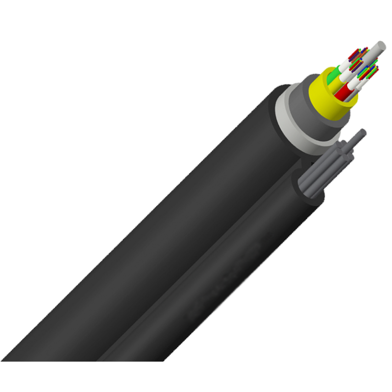 24 Core SM 9/125 Aerial-Havai Tip Çelik Zırhlı Tek Tüplü Fiber Optik Kablo