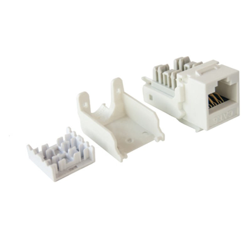 Cat-6 UTP Keystone jack module, (White),90