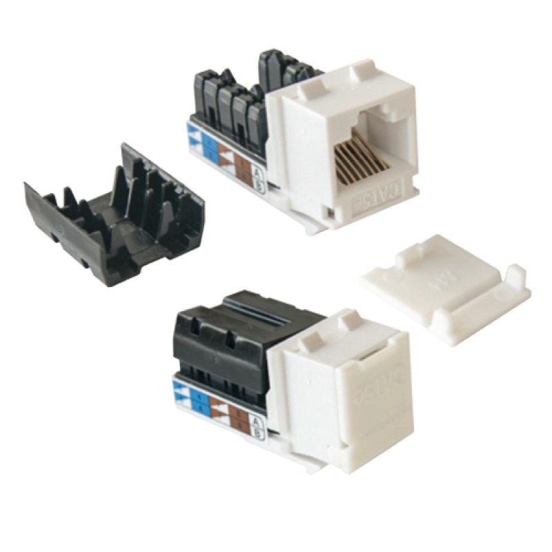 Cat-5e UTP Keystone jack module, (White),90 degree