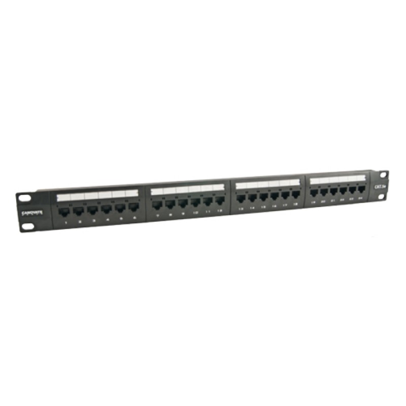 24 Port Cat-5e UTP Patch Panel, 1U 19'', loaded, (...