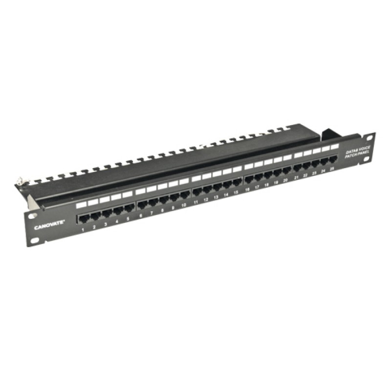 25 Port Cat.3 Telephone Patch Panel, 1U 19'', (Black)