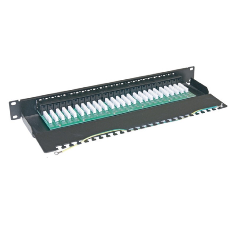 50 Port Cat.3 Telephone Patch Panel, 2U 19'', (Bla...