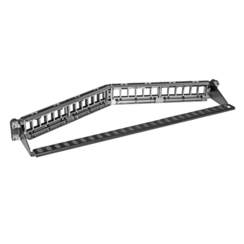 24 Port Angled Keystone Jack UTP Patch Panel, 1U 1...