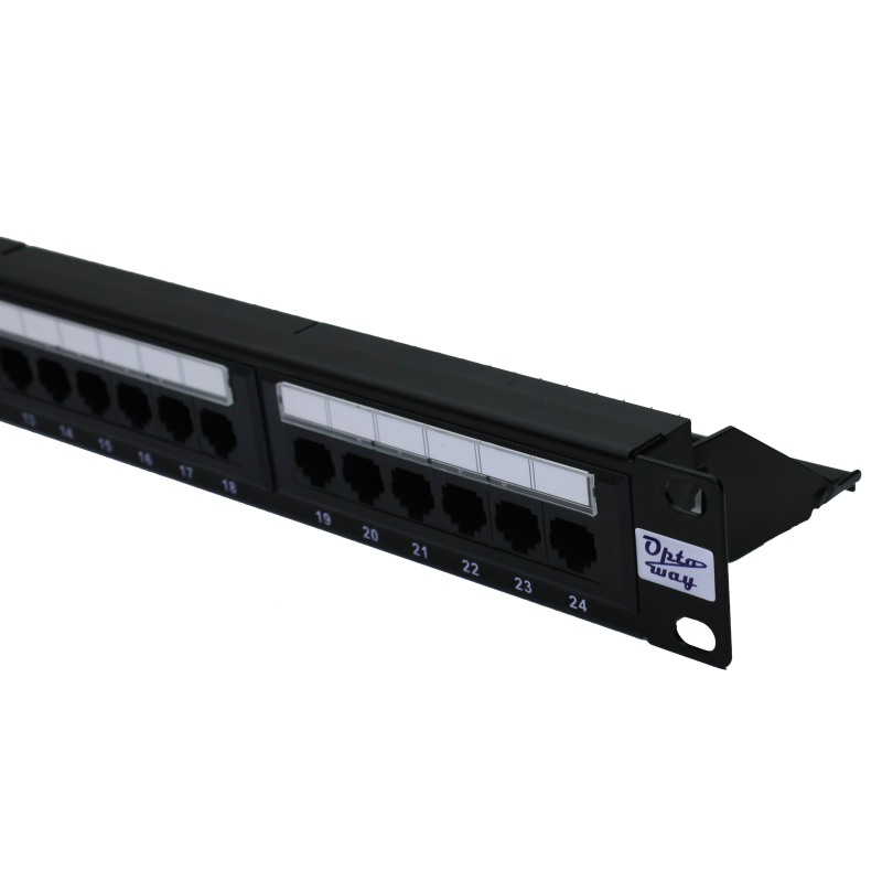 24 Port Cat 6 UTP Patch Panel 1U 19" loaded